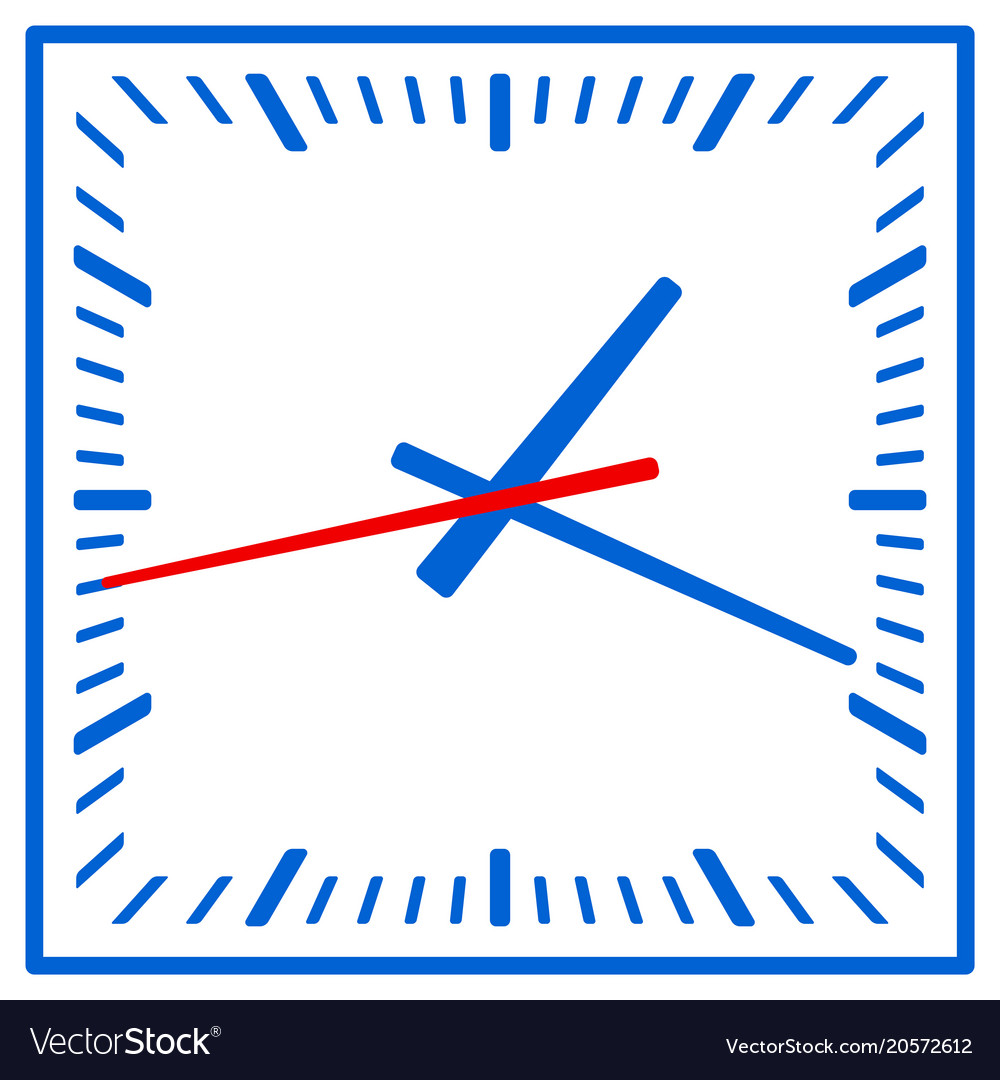 Square clock Royalty Free Vector Image VectorStock