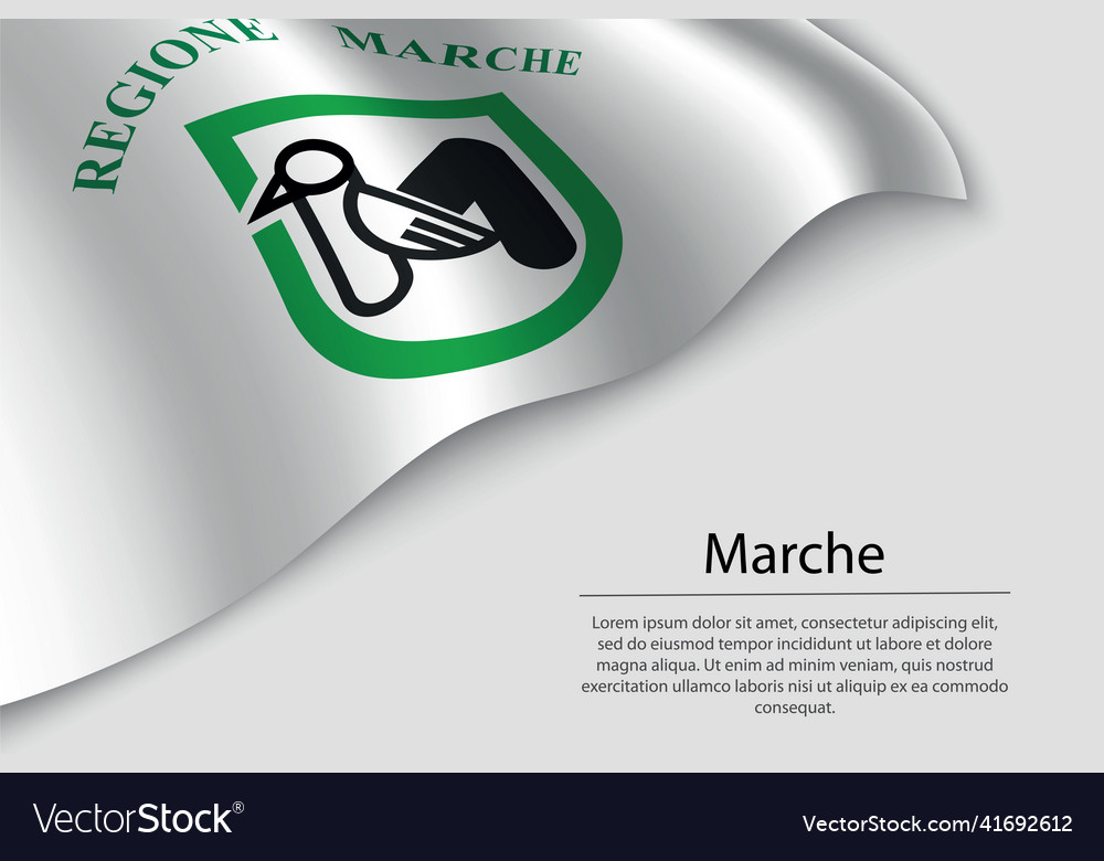 Wave flag of marche is a region italy