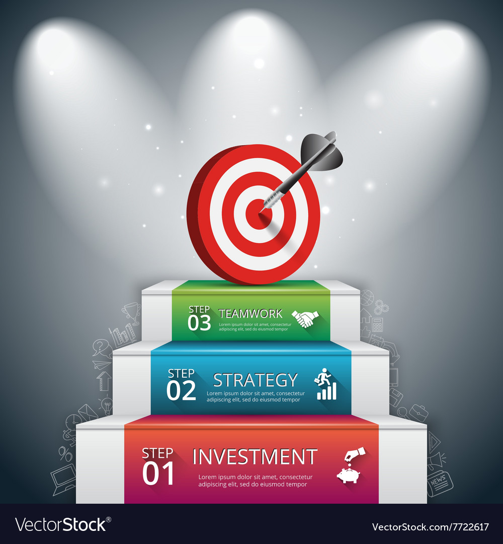 3 steps to success Royalty Free Vector Image - VectorStock