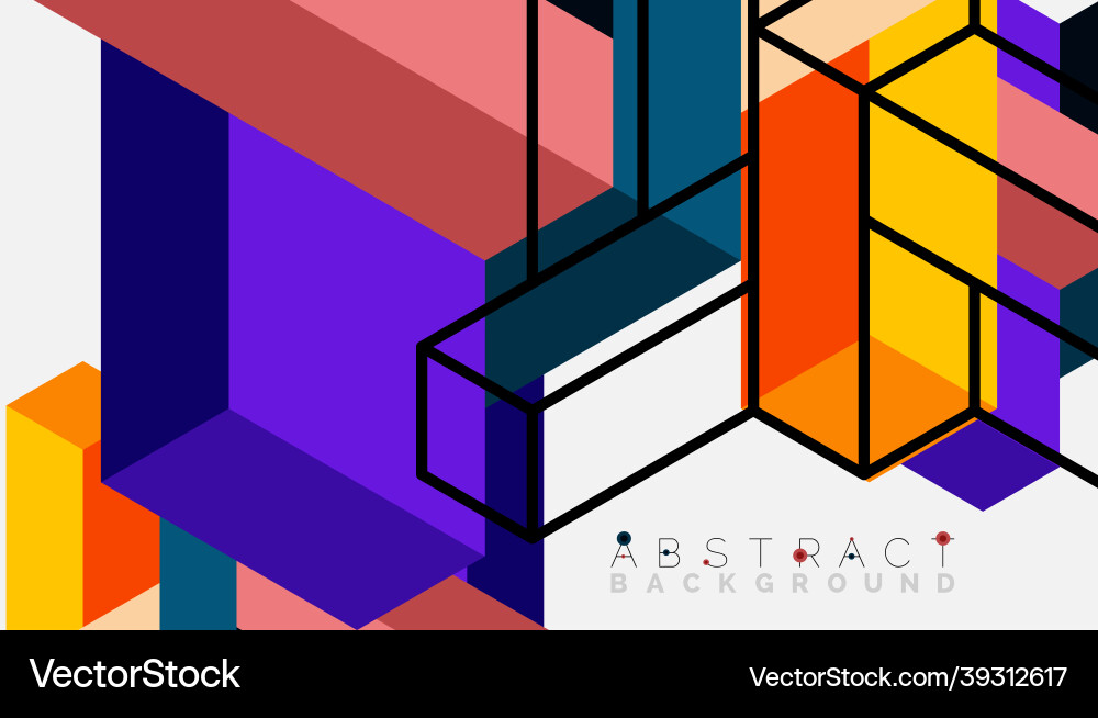 Abstract background 3d cubes cubic elements Vector Image