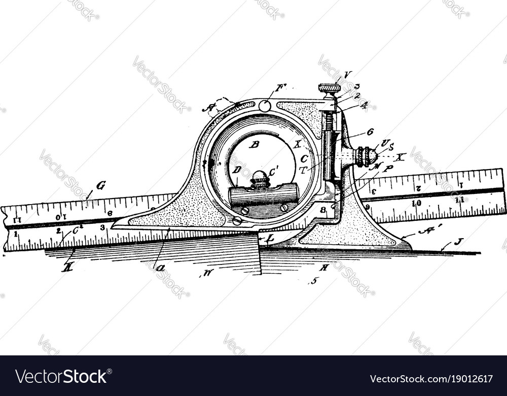 Bevel protractor measure angles that open Vector Image