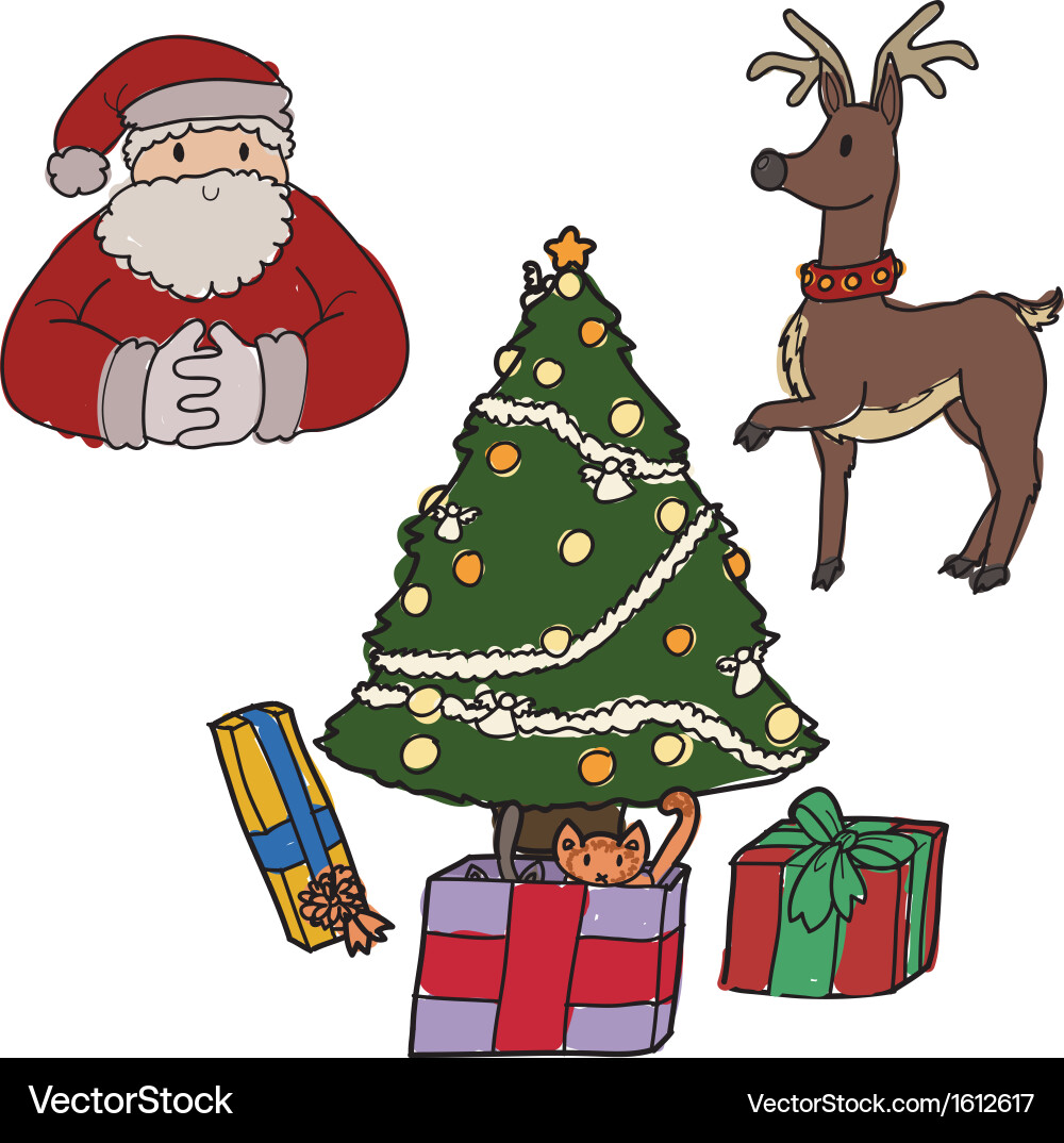Christmas elements Royalty Free Vector Image - VectorStock