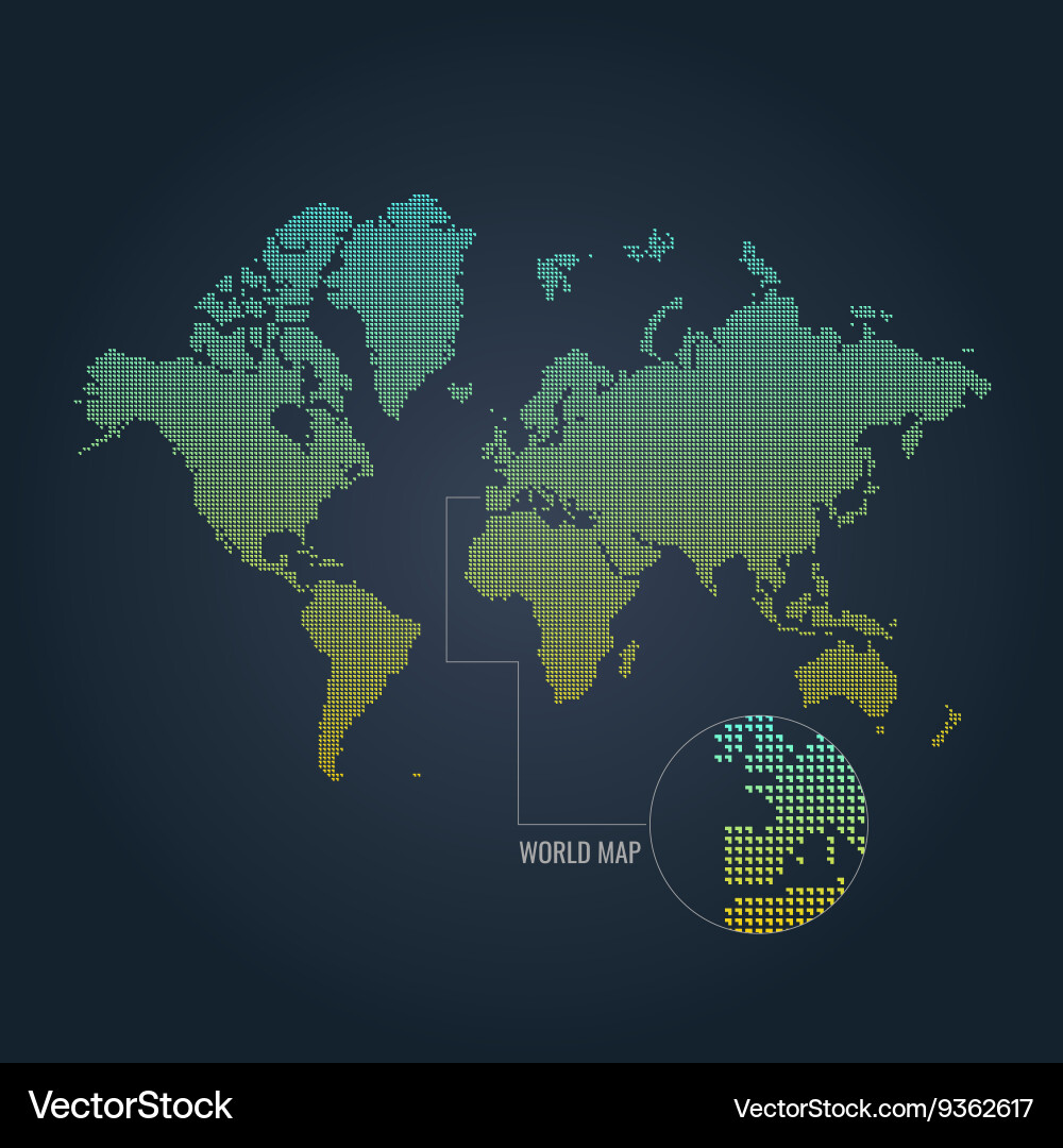 Dotted world map Royalty Free Vector Image - VectorStock