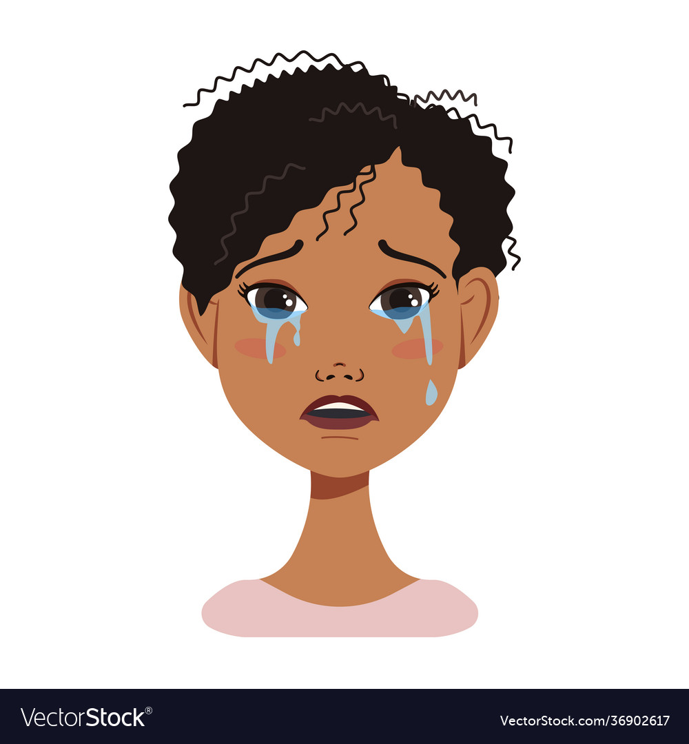 Facial expression avatars african american Vector Image