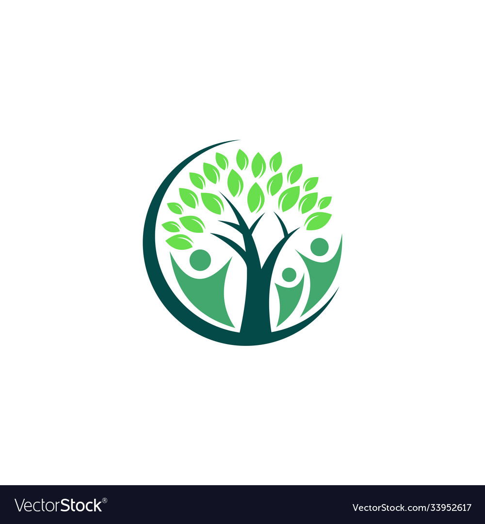 Family tree logo template icon design Royalty Free Vector