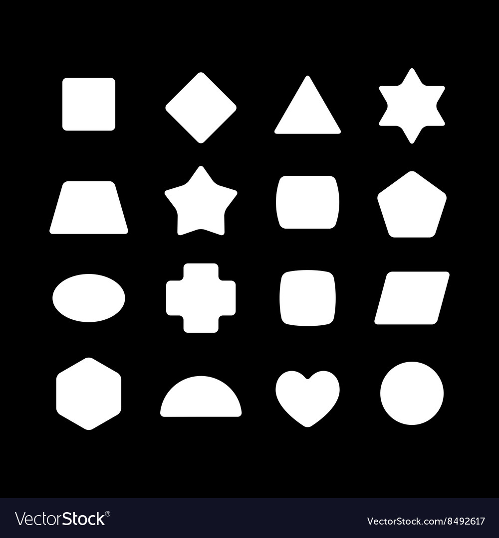 Kid toys geometric shapes silhouettes white Vector Image