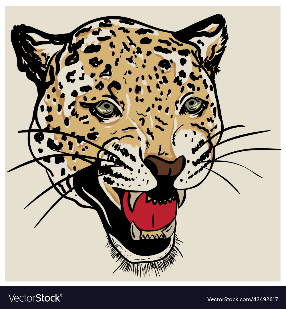 Leopard face print design Royalty Free Vector Image