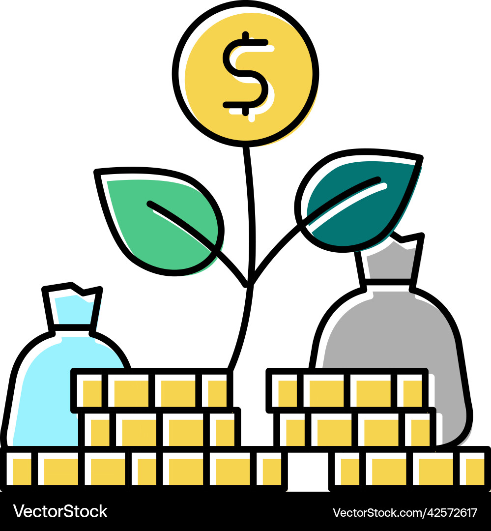 Money flower color icon Royalty Free Vector Image