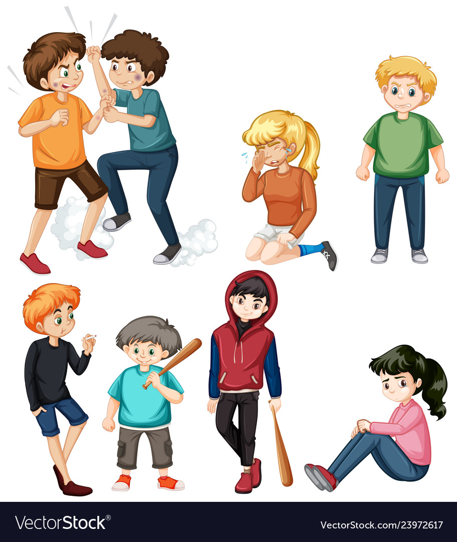 Set problem teen Royalty Free Vector Image - VectorStock