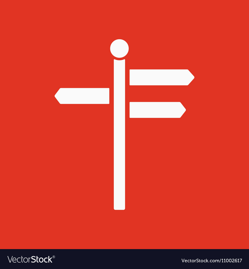 Signpost icon pointer symbol flat