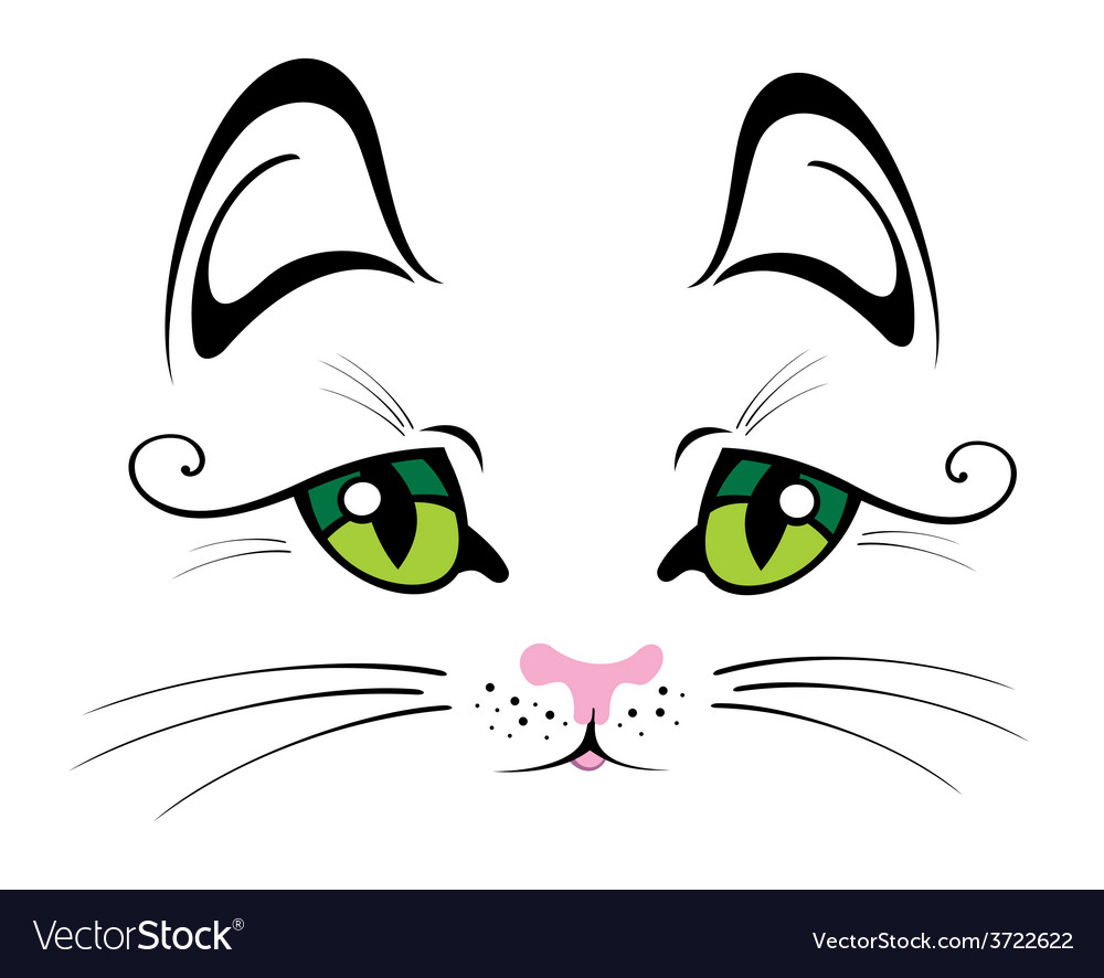 Cat with Green Eyes Royalty Free Vector Image - VectorStock