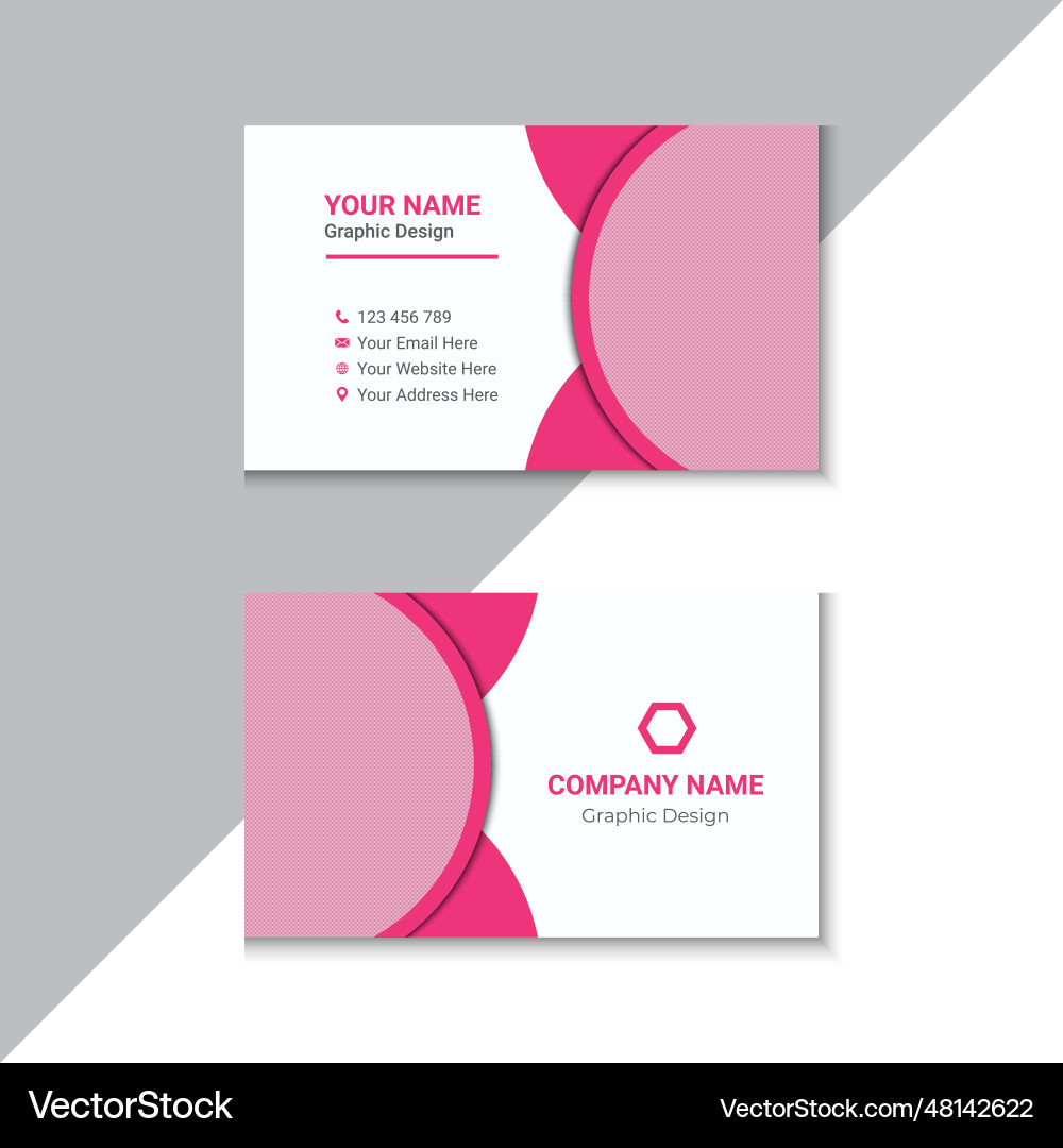 Circular modern business card template Royalty Free Vector