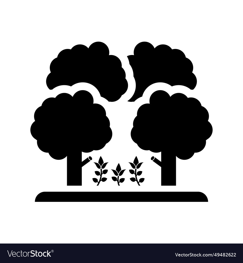 Forest jungle landscape icon Royalty Free Vector Image