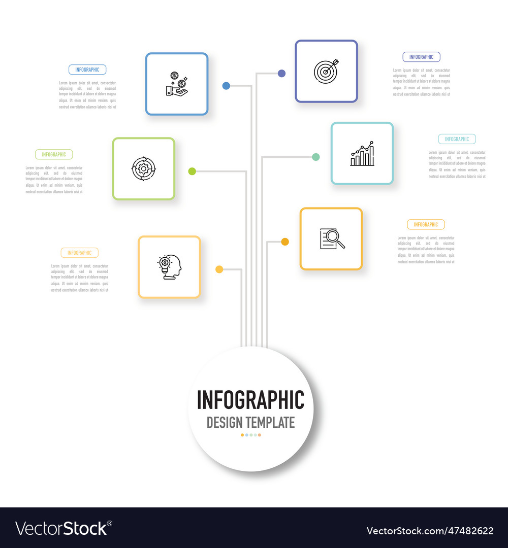 Rectangular tree diagram infographic for business Vector Image