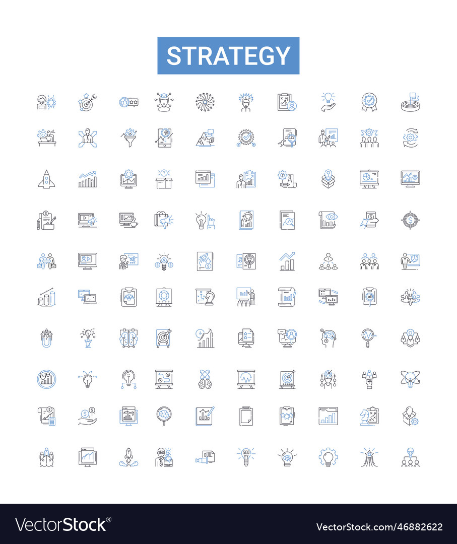 Strategie skizz Icons Sammlung Schema Plan