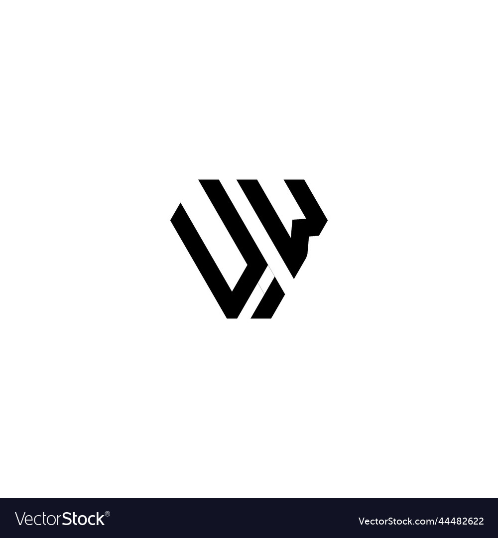 Vw gym concept logo initial concept with high Vector Image