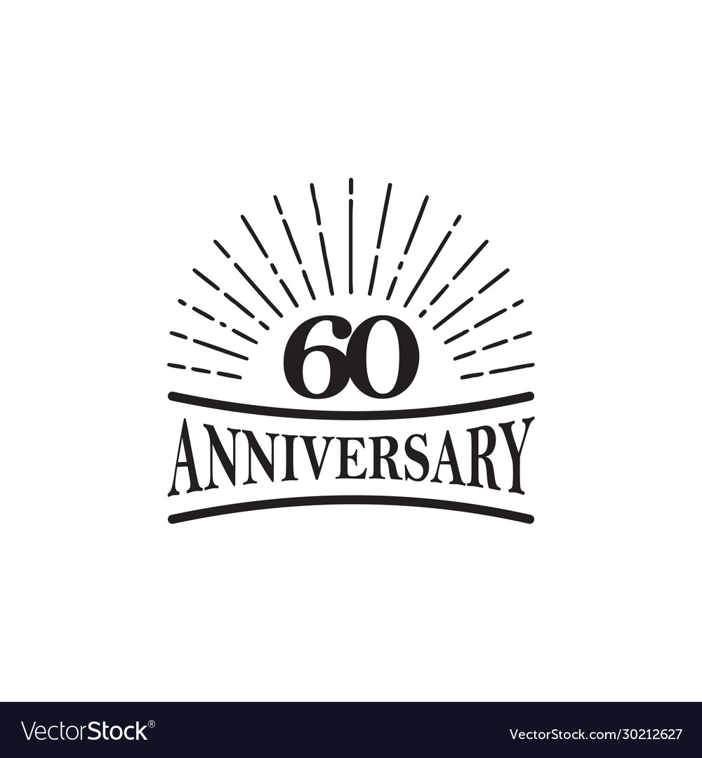 60th year anniversary emblem logo design template