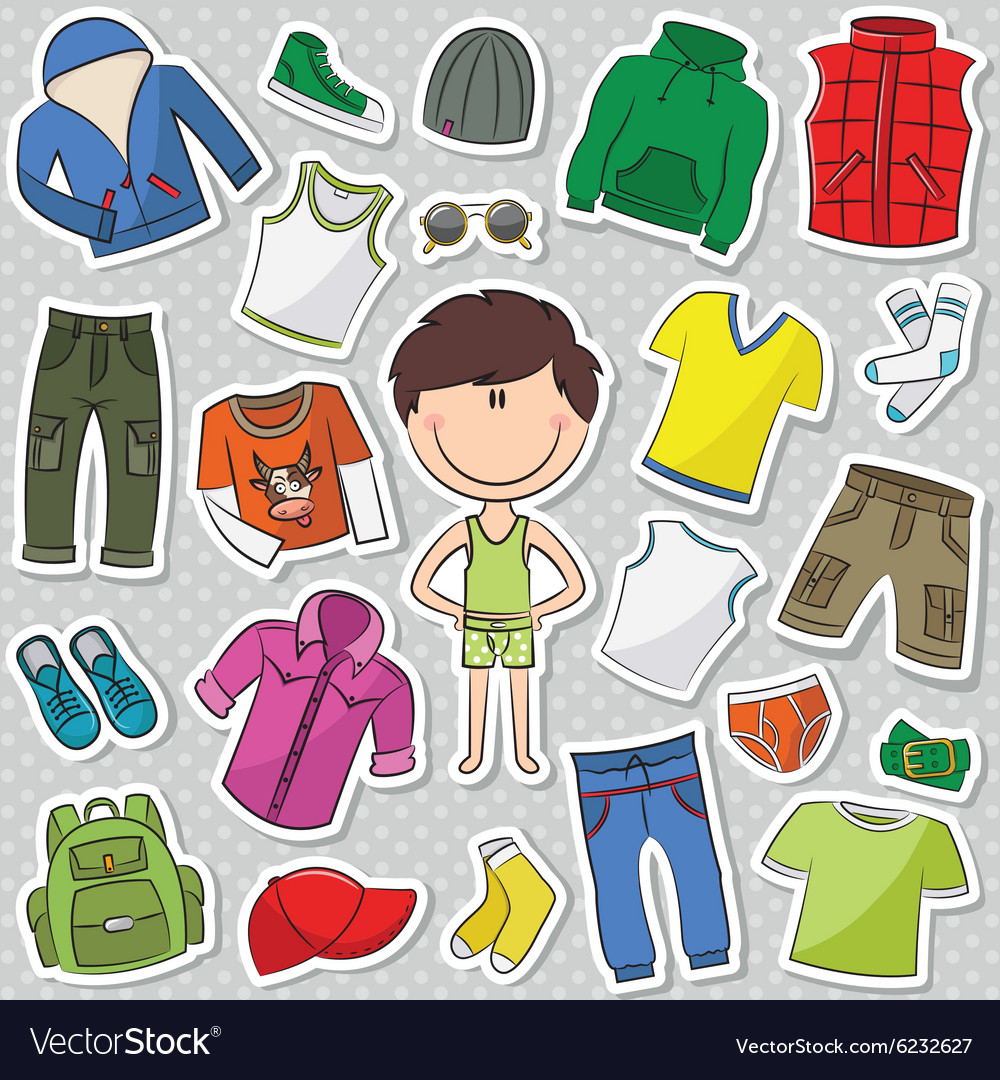 Casual clothes for boys Royalty Free Vector Image