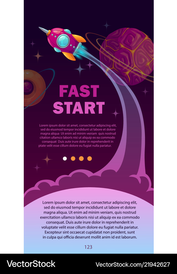 Fast Start Concept Space Banner With Royalty Free Vector