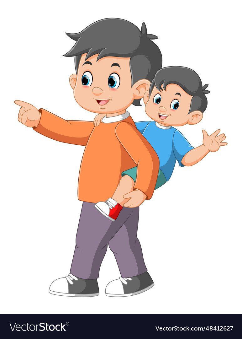 Piggyback Royalty Free Vector Image - VectorStock