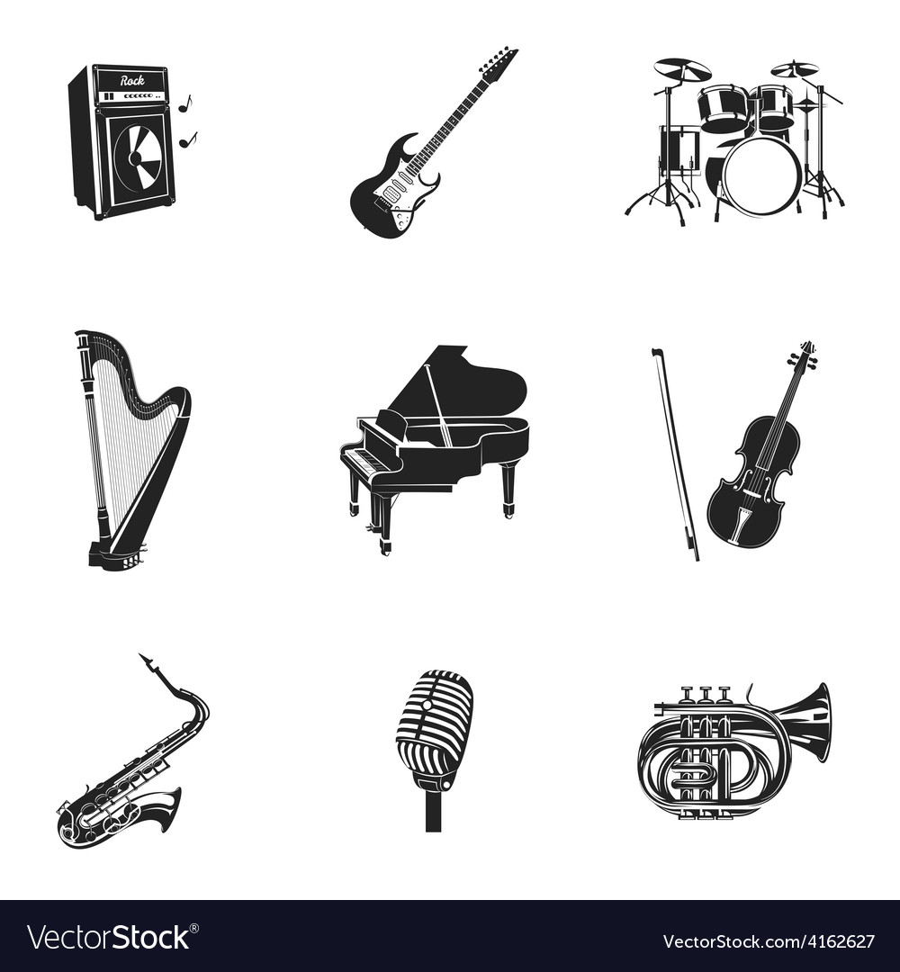 Musical Instruments And Equipment Set Royalty Free Vector