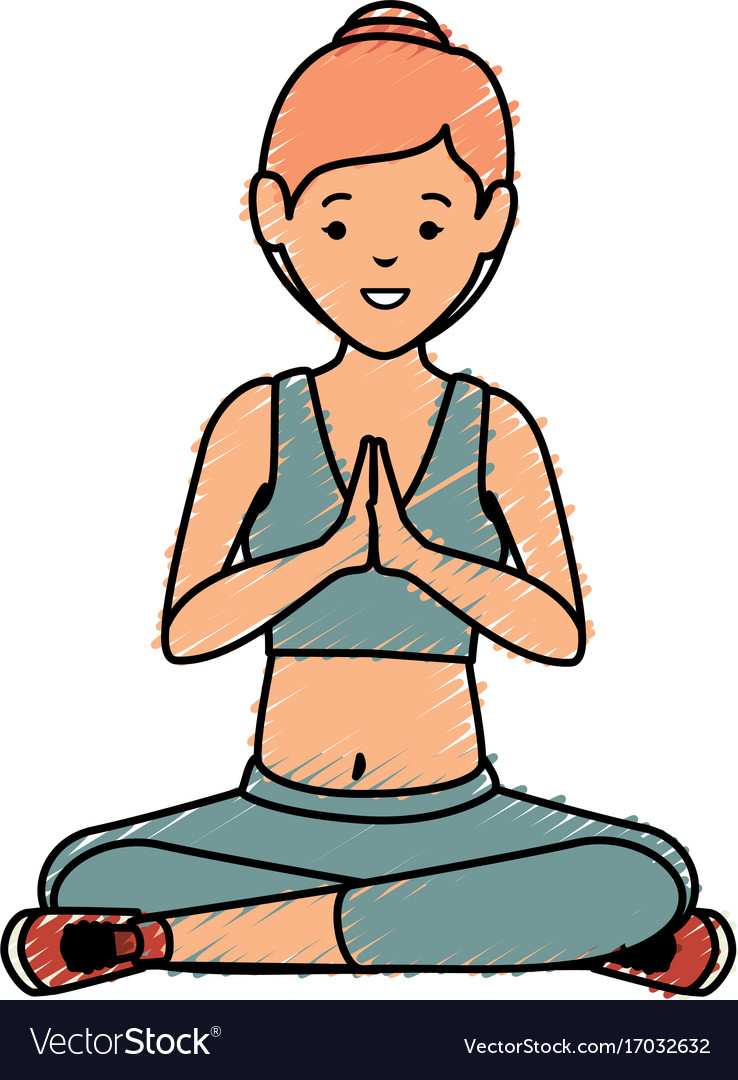 Athlete woman doing yoga Royalty Free Vector Image