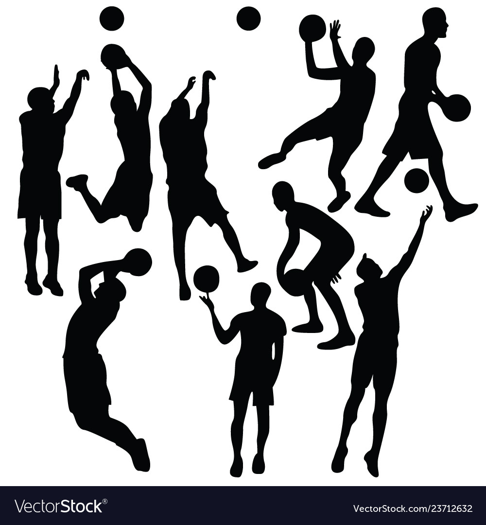 Basketball player silhouettes