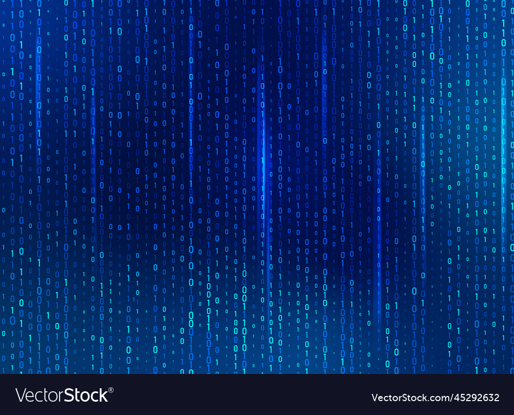 Binary code on blue background concept Royalty Free Vector