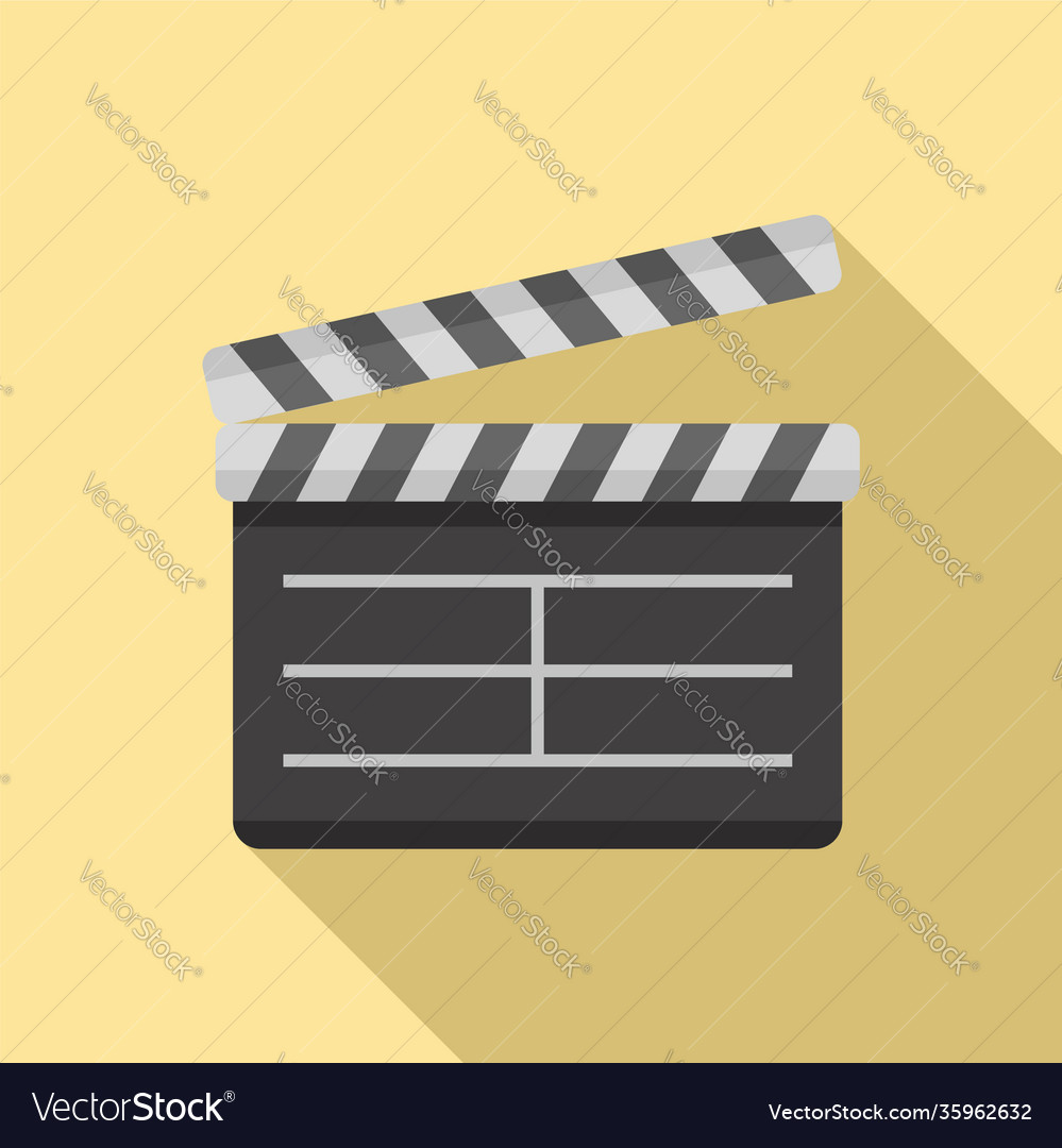 Clapper icon flat style Royalty Free Vector Image