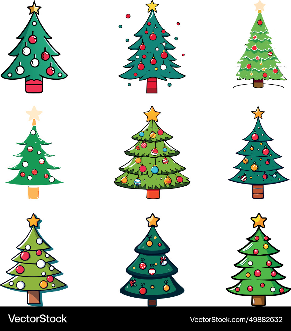 Great lovely christmas tree color art Royalty Free Vector