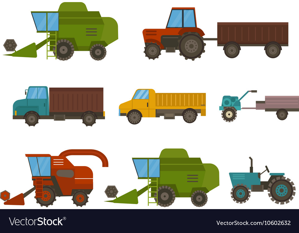 Harvester machine technic Royalty Free Vector Image