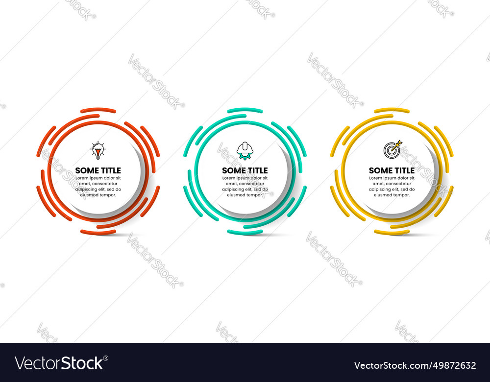 Infographic template 3 abstract circles with text Vector Image