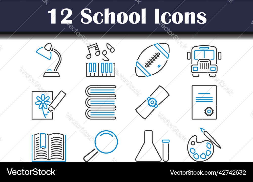 School icon set Royalty Free Vector Image - VectorStock