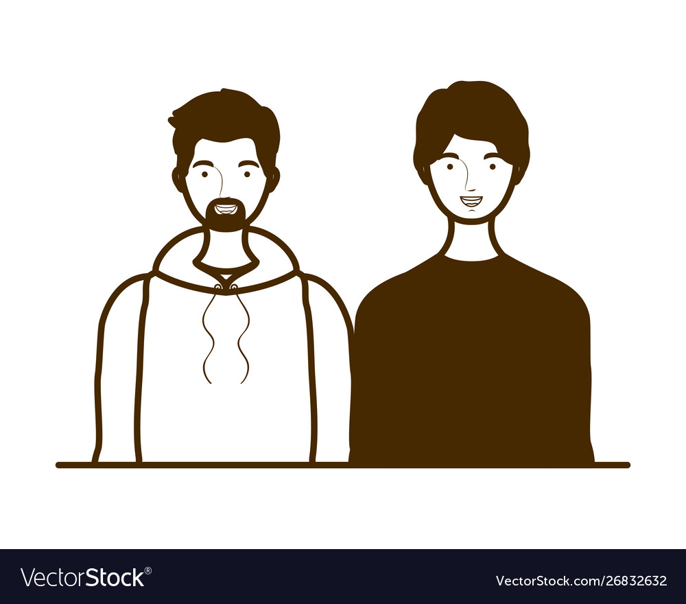 Silhouette men on white background Royalty Free Vector Image