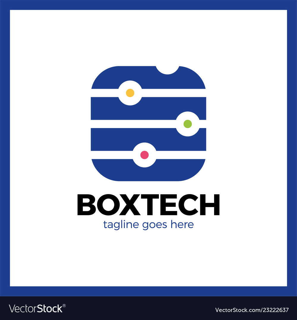 Box Tech-Symbol quadratische Medien-Signal-Logotyp