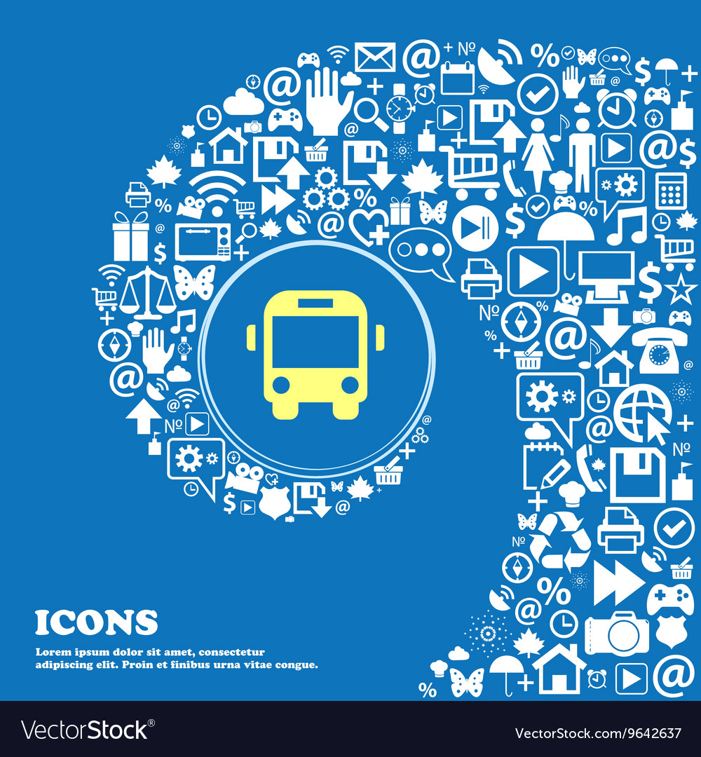 Bus Schild Symbol schönes Set von schönen Icons