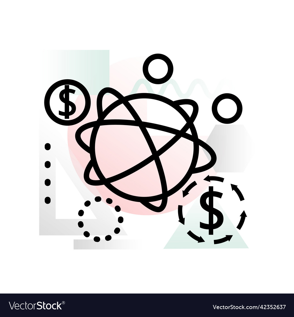 Concept icon of global financial system Royalty Free Vector