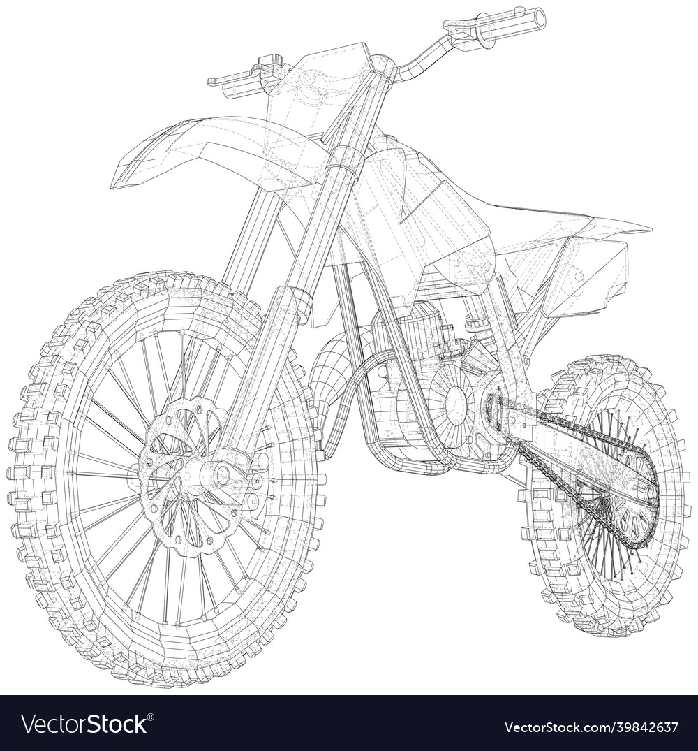 Element of sport design motorbike wire-frame Vector Image