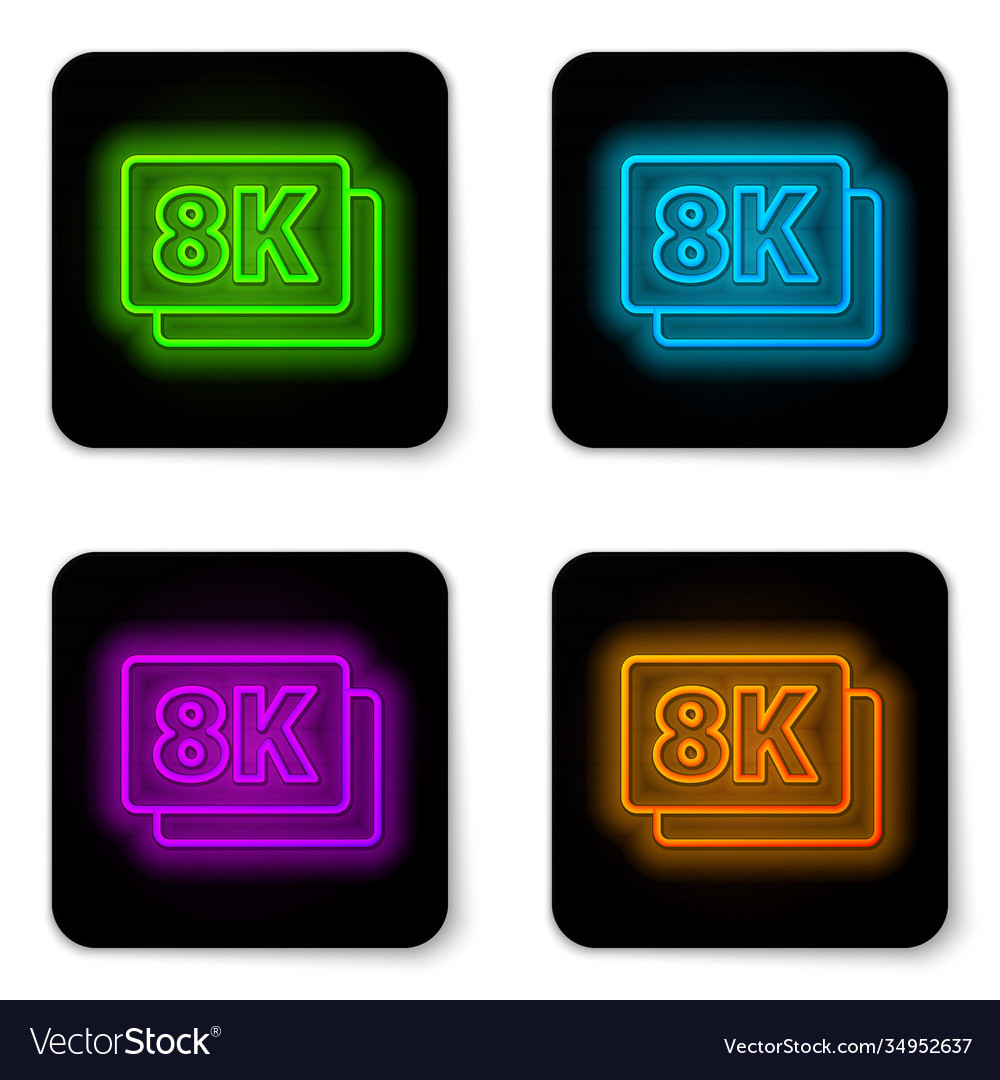 Glowing neon line 8k ultra hd icon isolated