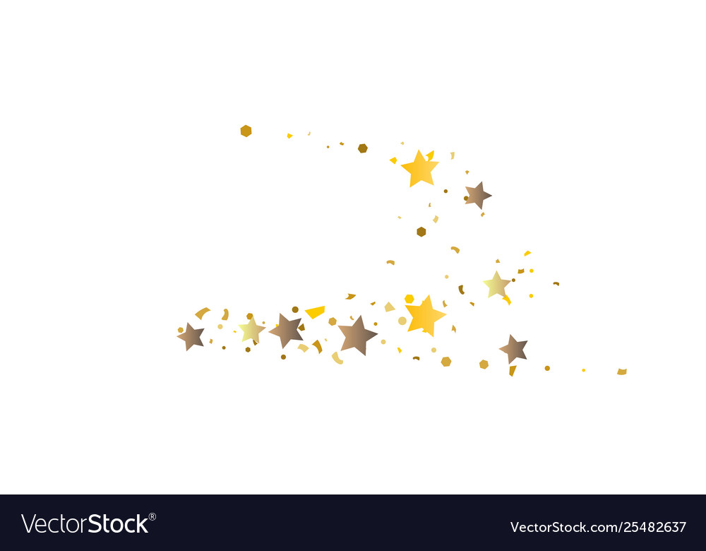 Golden glitter confetti stars Royalty Free Vector Image