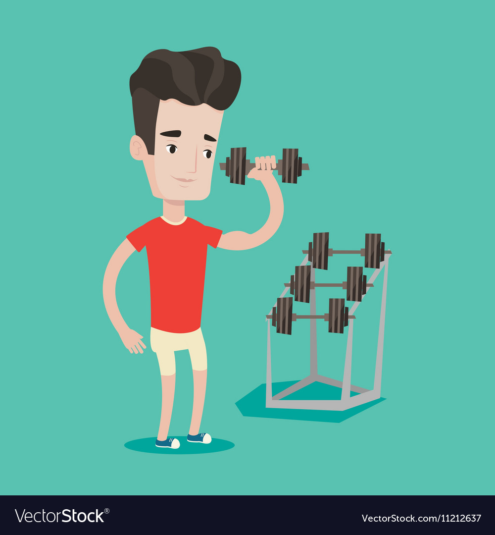 Man lifting dumbbell Royalty Free Vector Image