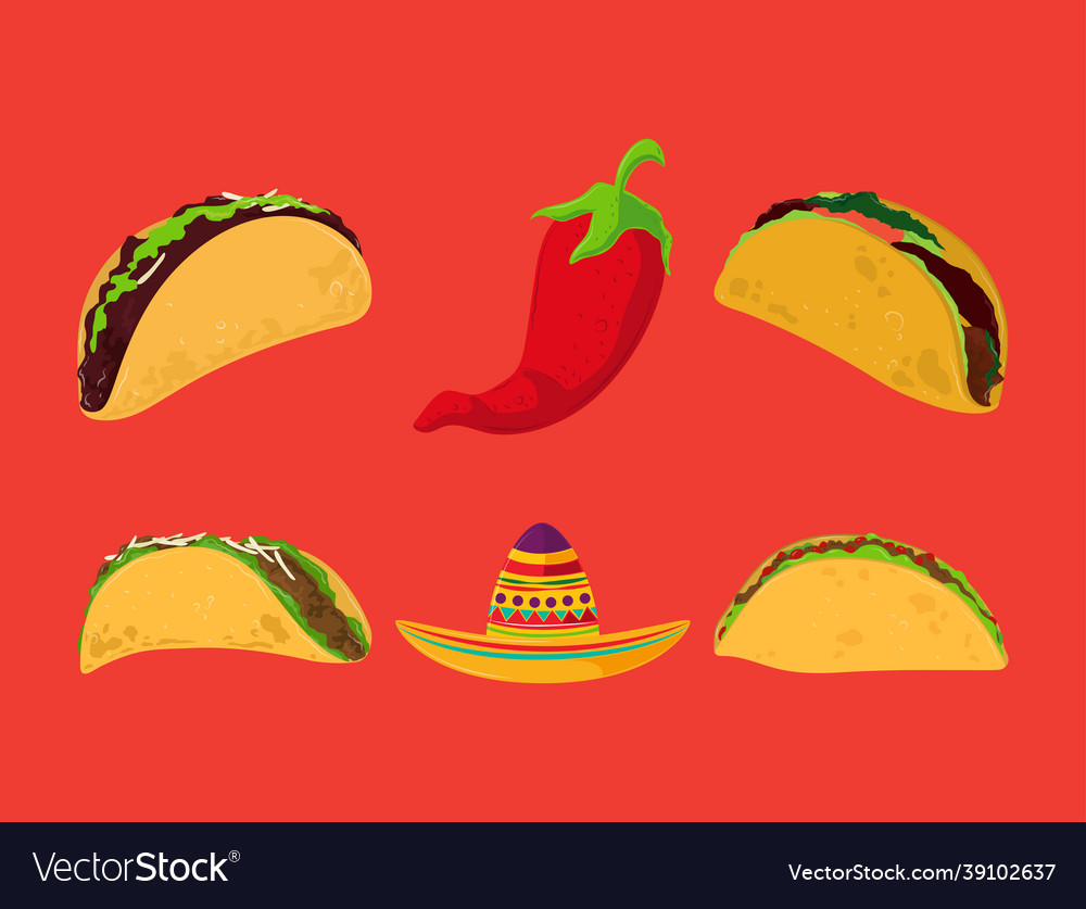 Mexikanische Taco-Symbole