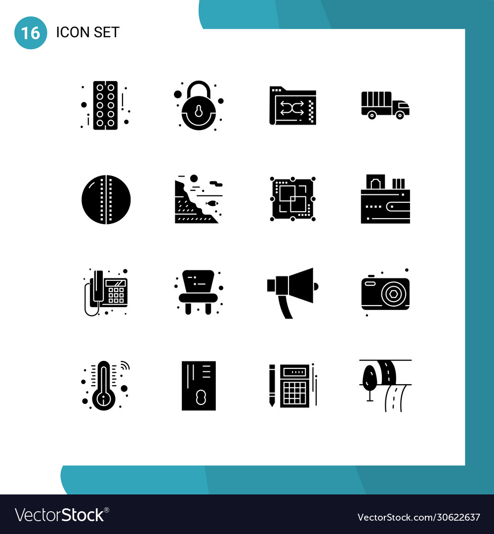 User interface pack 16 basic solid glyphs