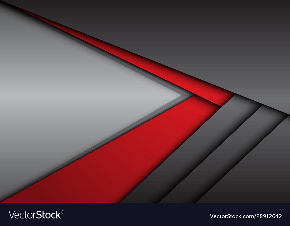 Abstract red grey metallic arrow direction Vector Image