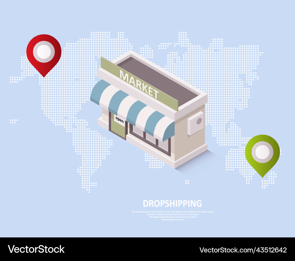 Drop shipping concept Royalty Free Vector Image