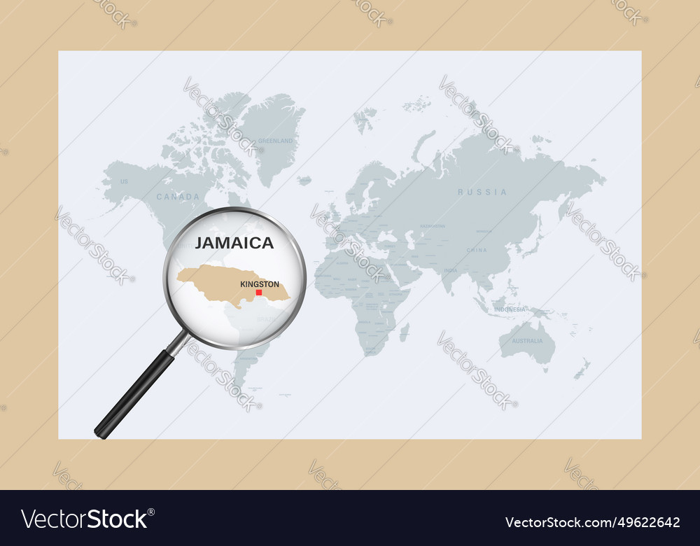 Map Of Jamaica On Political World Map With Vector Image Map Of Jamaica On Political World Map With Vector 49622642