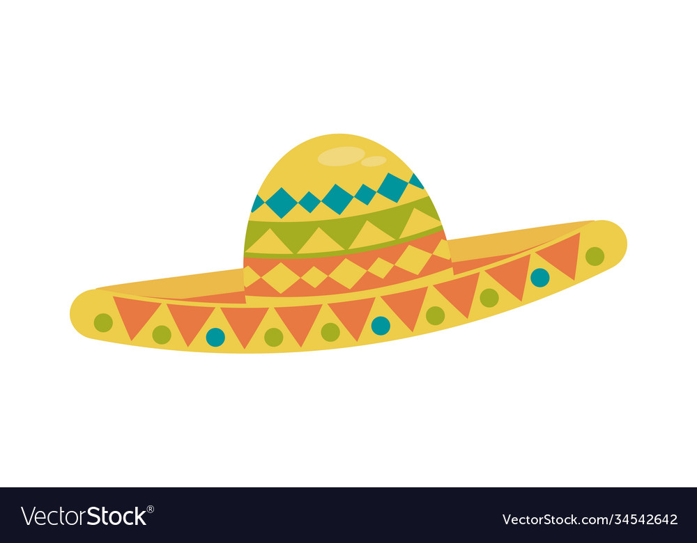 Traditional mexican hat flat style icon Royalty Free Vector