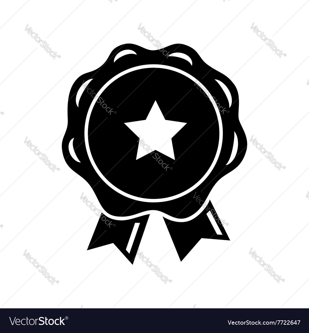 Award Ribbon With Star Icon Simple Style Vector Image