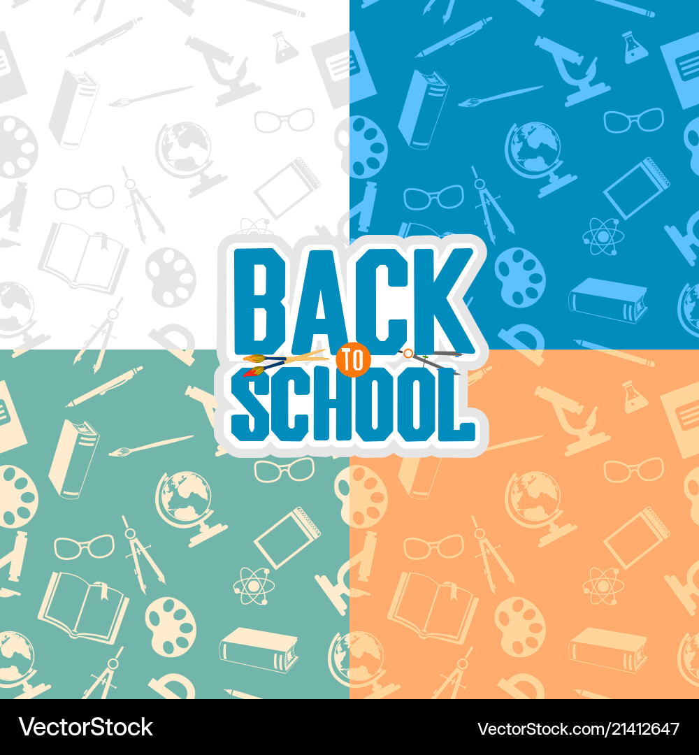 Back to school seamless patterns Royalty Free Vector Image