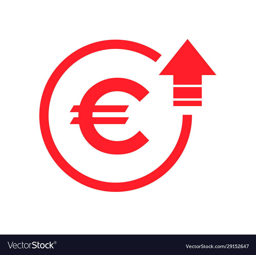 Cost symbol euro increase icon image